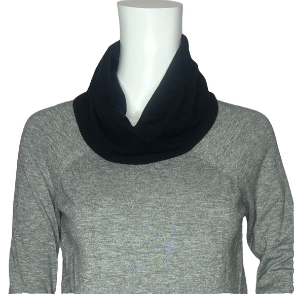 RAYA Sweater Womens XS‎ Gray Black Colorblock Cowl Neck Basic Neutral Minimalist - Picture 5 of 9